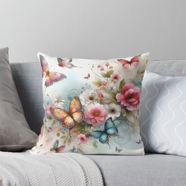 Item preview, Watercolor Butterflies with Flowers - Colorful Butterflies Pattern - Spring Colorful Flowers and Butterflies designed and sold by stylishdzign.