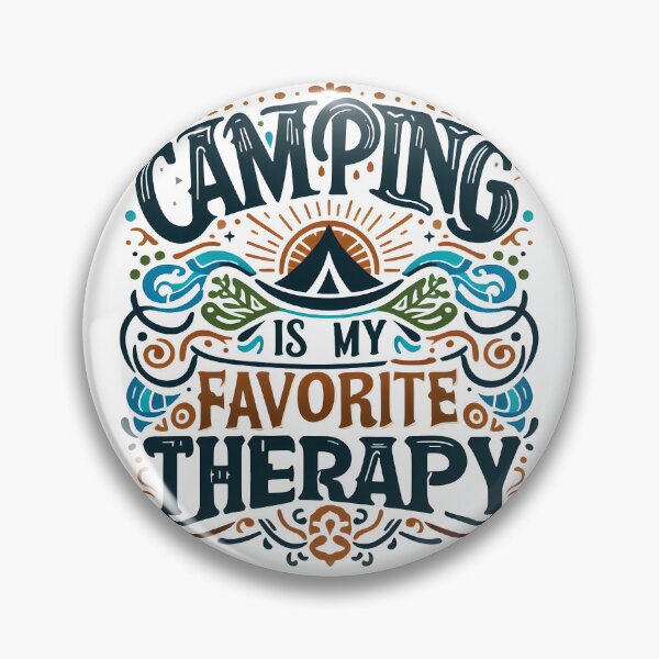 Item preview, camping is my favourite therapy, typography designed and sold by maxmaj.