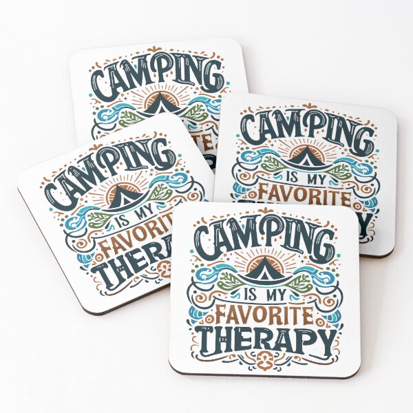 Item preview, camping is my favourite therapy, typography designed and sold by maxmaj.