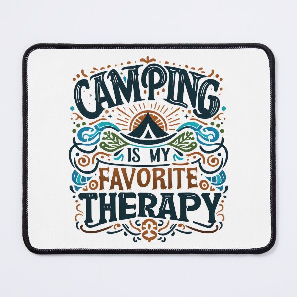 Item preview, camping is my favourite therapy, typography designed and sold by maxmaj.