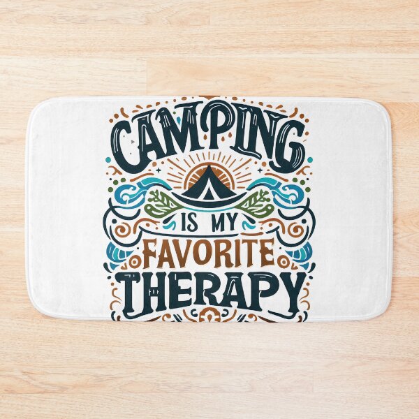 Item preview, camping is my favourite therapy, typography designed and sold by maxmaj.