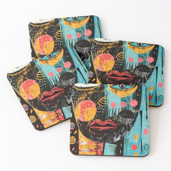 Item preview, Fragmented Fusion- A Vivid Exploration of Cubist Art Brut Influences Abstract Expressionism designed and sold by OlfactoART Studio.