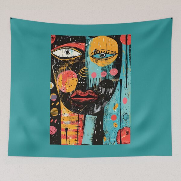 Item preview, Fragmented Fusion- A Vivid Exploration of Cubist Art Brut Influences Abstract Expressionism designed and sold by OlfactoART Studio.