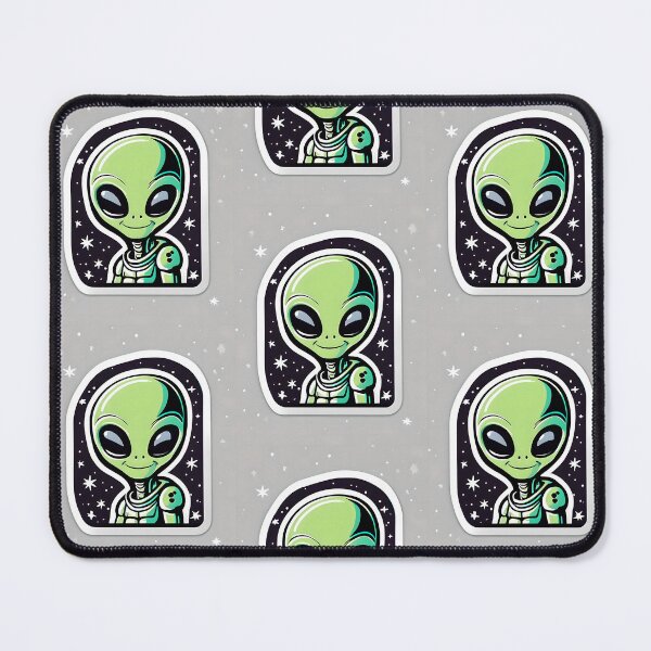 Item preview, Cute Smiling Green Extraterrestrial Alien designed and sold by Previsionart.