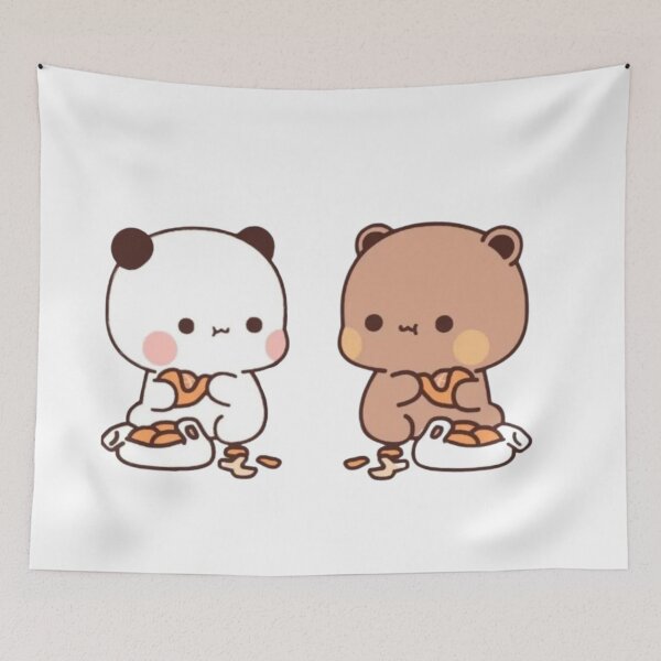 Item preview, Bubu And DuDu Eating Cookies Panda Bear And Browne Love 2024 designed and sold by DaresToDream.
