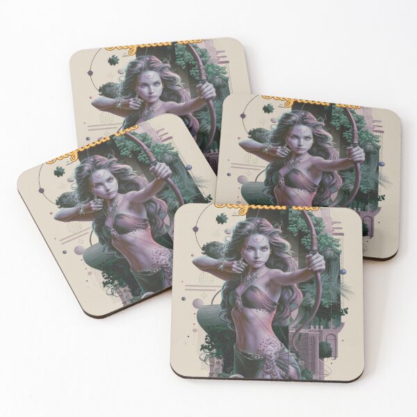 Item preview, Sagittarius Zodiac, whimsical lady, Sagittarius girl sexy, cosmos goddess, celestial archer designed and sold by ZodiacWonders.