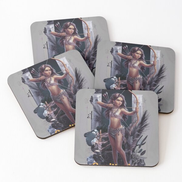 Item preview, Sagittarius Zodiac, whimsical lady, Sagittarius girl sexy, cosmos goddess, celestial archer designed and sold by ZodiacWonders.