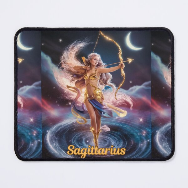 Item preview, Sagittarius Zodiac, whimsical lady, Sagittarius girl sexy, cosmos goddess, celestial archer designed and sold by ZodiacWonders.