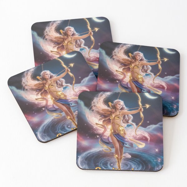 Item preview, Sagittarius Zodiac, whimsical lady, Sagittarius girl sexy, cosmos goddess, celestial archer designed and sold by ZodiacWonders.