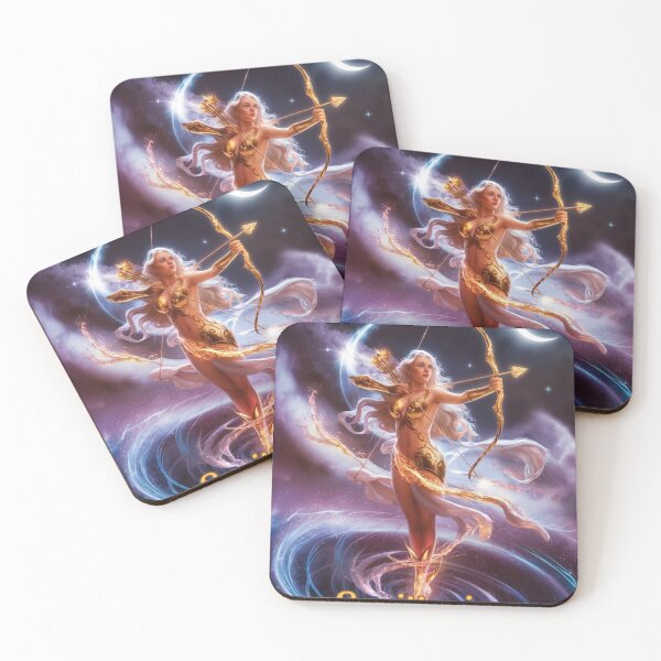 Item preview, Sagittarius Zodiac, whimsical lady, Sagittarius girl sexy, cosmos goddess, celestial archer designed and sold by ZodiacWonders.