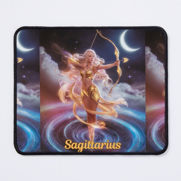 Item preview, Sagittarius Zodiac, whimsical lady, Sagittarius girl sexy, cosmos goddess, celestial archer designed and sold by ZodiacWonders.