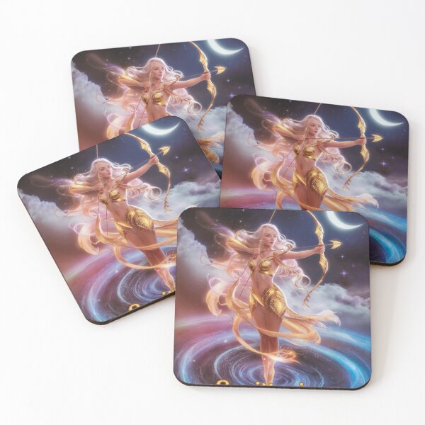 Item preview, Sagittarius Zodiac, whimsical lady, Sagittarius girl sexy, cosmos goddess, celestial archer designed and sold by ZodiacWonders.