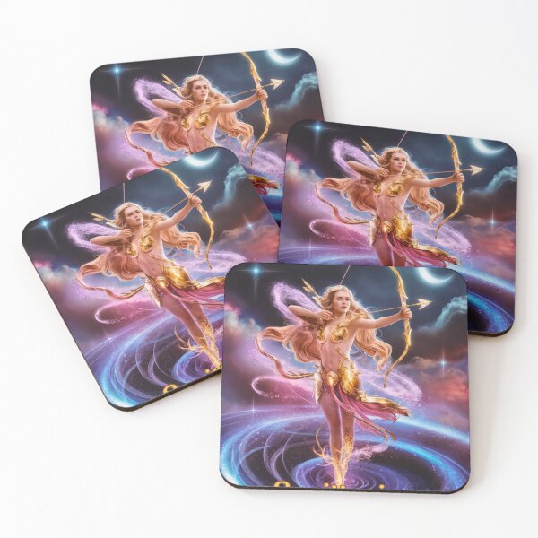 Item preview, Sagittarius Zodiac, whimsical lady, Sagittarius girl sexy, cosmos goddess, celestial archer designed and sold by ZodiacWonders.