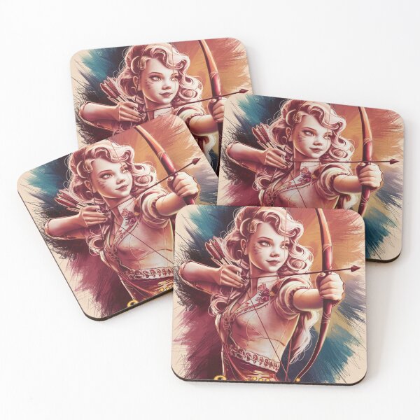 Item preview, Sagittarius Zodiac, whimsical lady, Sagittarius girl, cosmos goddess, celestial archer designed and sold by ZodiacWonders.