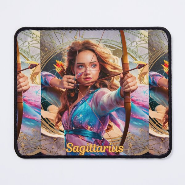 Item preview, Sagittarius Zodiac, whimsical lady, Sagittarius girl, cosmos goddess, celestial archer designed and sold by ZodiacWonders.
