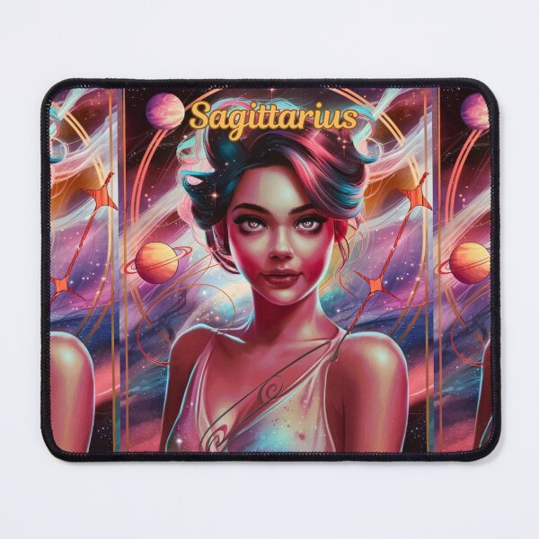 Item preview, Sagittarius Zodiac, whimsical lady, Sagittarius girl, cosmos goddess designed and sold by ZodiacWonders.
