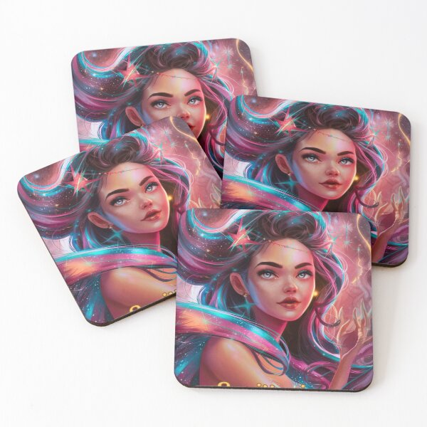 Item preview, Sagittarius Zodiac, whimsical lady, Sagittarius girl, cosmos goddess designed and sold by ZodiacWonders.