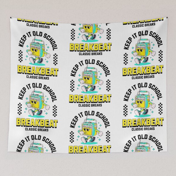 Item preview, BREAKBEAT  - Keep It Old School Mascot (Black/Blue)  designed and sold by Discothreadz.