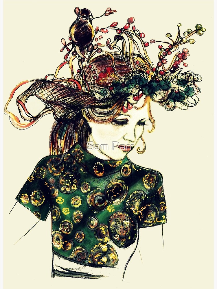 Foreign Slippers, Lady in a Birds Nest Hat with Chinese Dress by SamJane