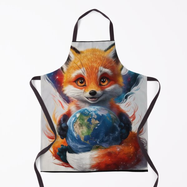 Item preview, Fox Portrait. holding globe, love earth designed and sold by FoxVibes.