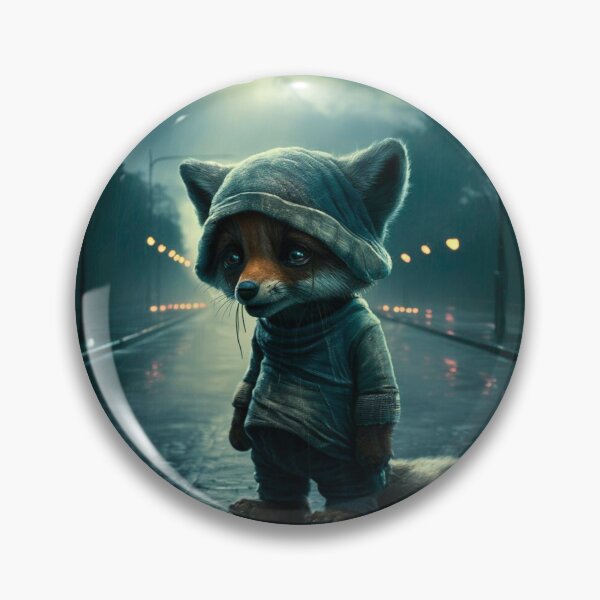 Item preview, Fox Portrait. sad fox, raining street designed and sold by FoxVibes.