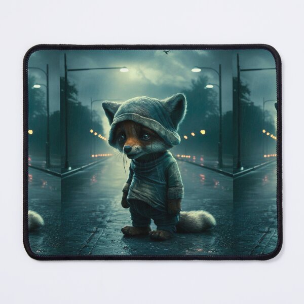 Item preview, Fox Portrait. sad fox, raining street designed and sold by FoxVibes.