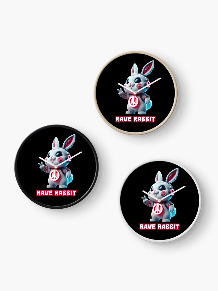 Thumbnail 3 of 4, Clock, Rave Rabbit designed and sold by Psyberspace.