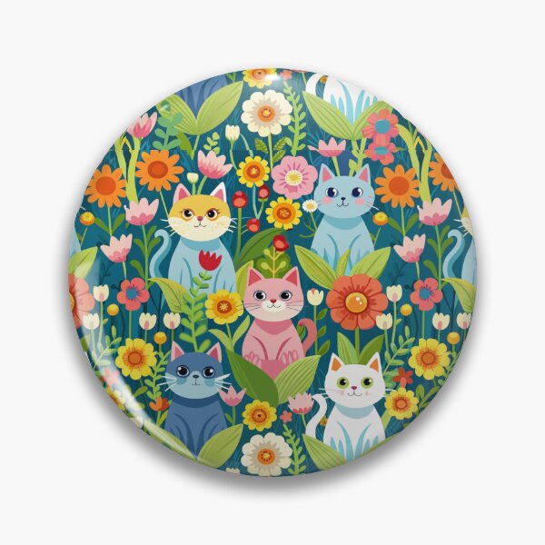 Artikelvorschau, Kalikokatze, die in einem Blumenfeld sitzt, Blumenmuster. entworfen und verkauft von SuraSu.