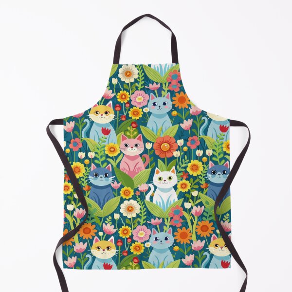 Item preview, Calico Cat sitting in a Field of Flowers pattern, Floral Pattern. designed and sold by SuraSu.