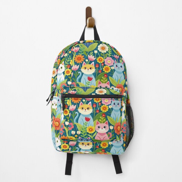 Item preview, Calico Cat sitting in a Field of Flowers pattern, Floral Pattern. designed and sold by SuraSu.