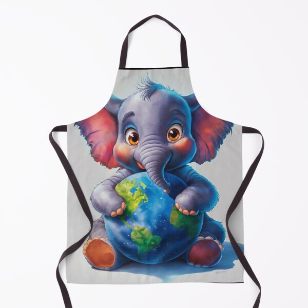 Item preview, Elephant Portrait. baby elephant, holding globe, love earth designed and sold by ElephantVibes.