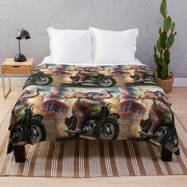 Item preview, Elephant Portrait. riding motorcycle, pastries delivery designed and sold by ElephantVibes.