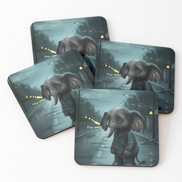 Item preview, Elephant Portrait. sad elephant, raining street designed and sold by ElephantVibes.