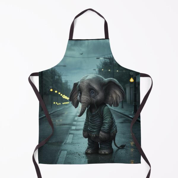Item preview, Elephant Portrait. sad elephant, raining street designed and sold by ElephantVibes.