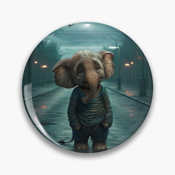 Item preview, Elephant Portrait. sad elephant, raining street designed and sold by ElephantVibes.