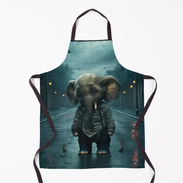 Item preview, Elephant Portrait. sad elephant, raining street designed and sold by ElephantVibes.