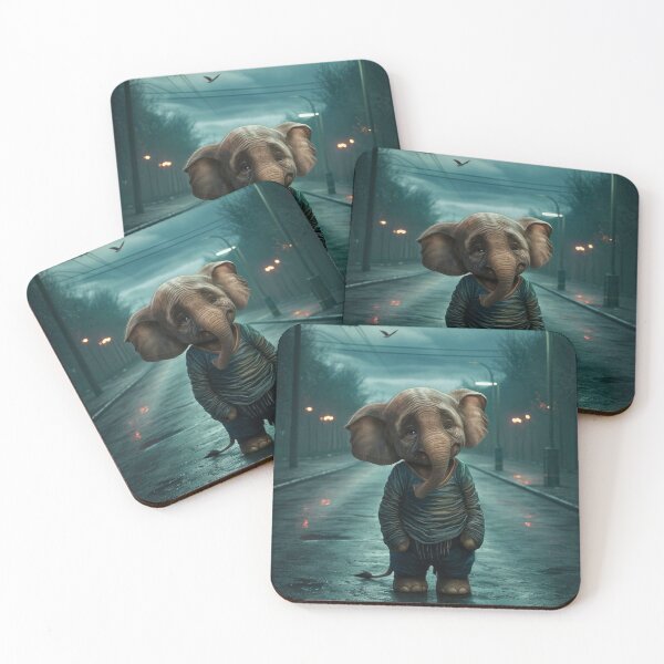 Item preview, Elephant Portrait. sad elephant, raining street designed and sold by ElephantVibes.