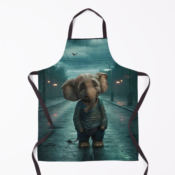 Item preview, Elephant Portrait. sad elephant, raining street designed and sold by ElephantVibes.