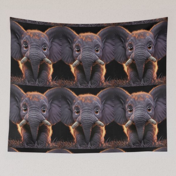 Item preview, Elephant Portrait. realistic photo, baby elephant designed and sold by ElephantVibes.