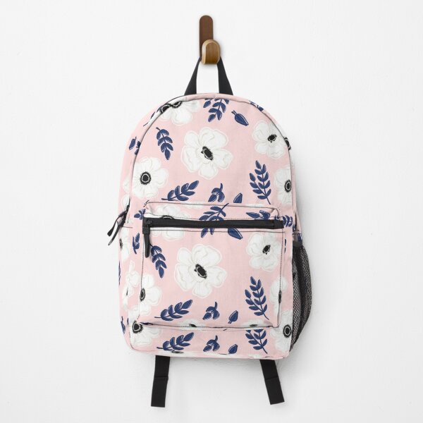 Item preview, White Anemone Flowers with Pink Background designed and sold by serafineaandd.