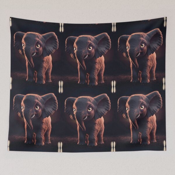 Item preview, Elephant Portrait. realistic photo, baby elephant designed and sold by ElephantVibes.