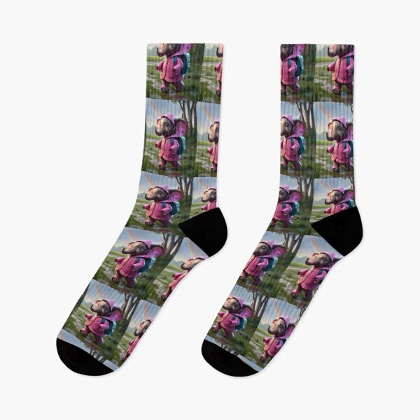 Artikelvorschau, Elefantenporträt. realistisches Foto, Elefantenbaby, rosa Regenmantel entworfen und verkauft von ElephantVibes.