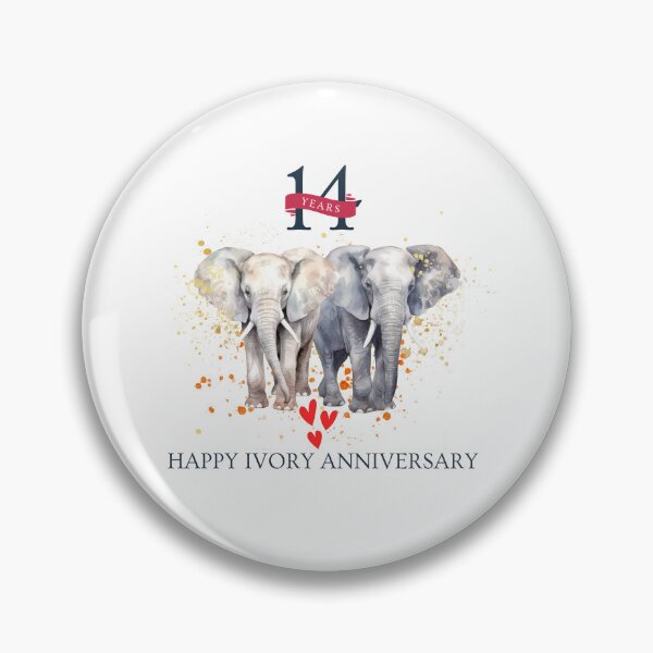 Item preview, Happy 14th Ivory Anniversary Elephants designed and sold by Roy & Tiffany.