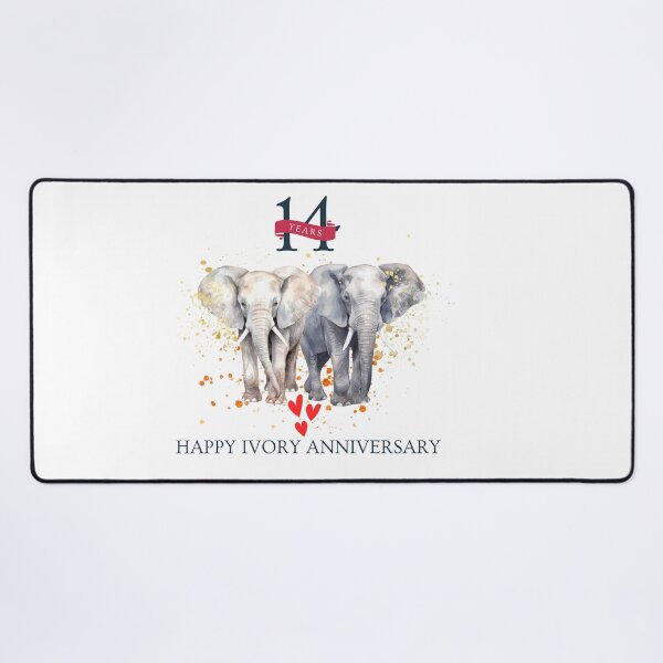 Item preview, Happy 14th Ivory Anniversary Elephants designed and sold by Roy & Tiffany.