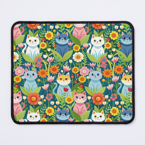 Item preview, Calico Cat sitting in a Field of Flowers pattern, Floral Pattern. designed and sold by SuraSu.