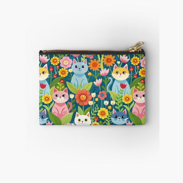 Item preview, Calico Cat sitting in a Field of Flowers pattern, Floral Pattern. designed and sold by SuraSu.