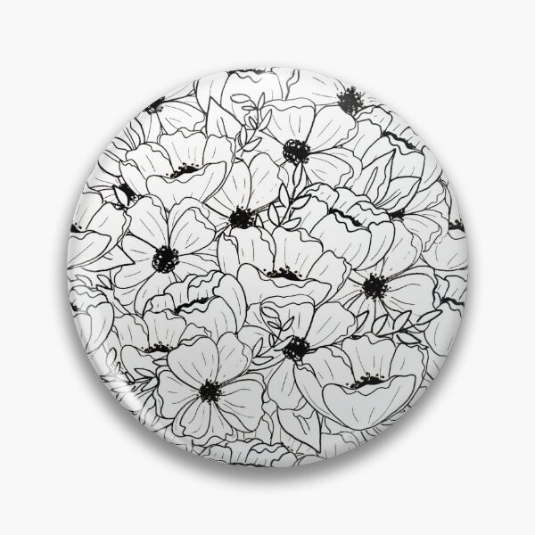 Item preview, Black and white floral designed and sold by serafineaandd.