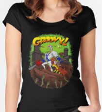 Earthworm Jim vs The Army of Darkness! Women's Fitted Scoop T-Shirt
