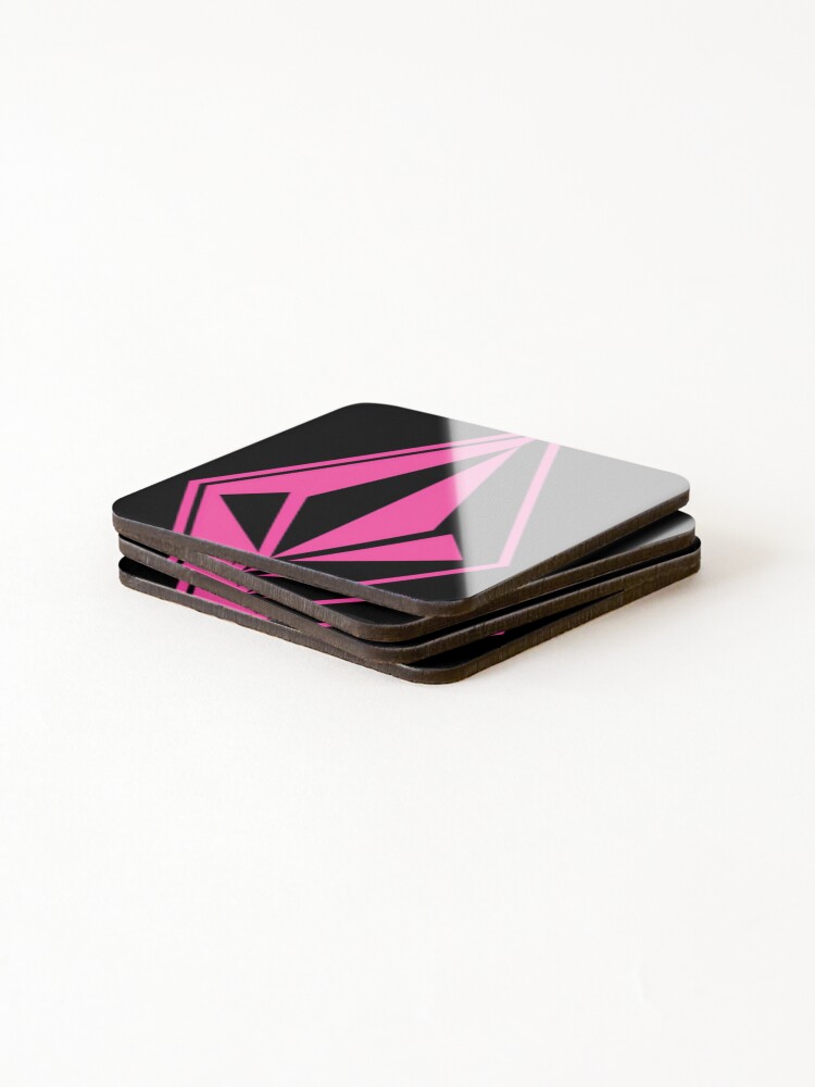 Thumbnail 4 of 5, Coasters (Set of 4), Simple Pink Volcom Logo designed and sold by MathildeCollett.
