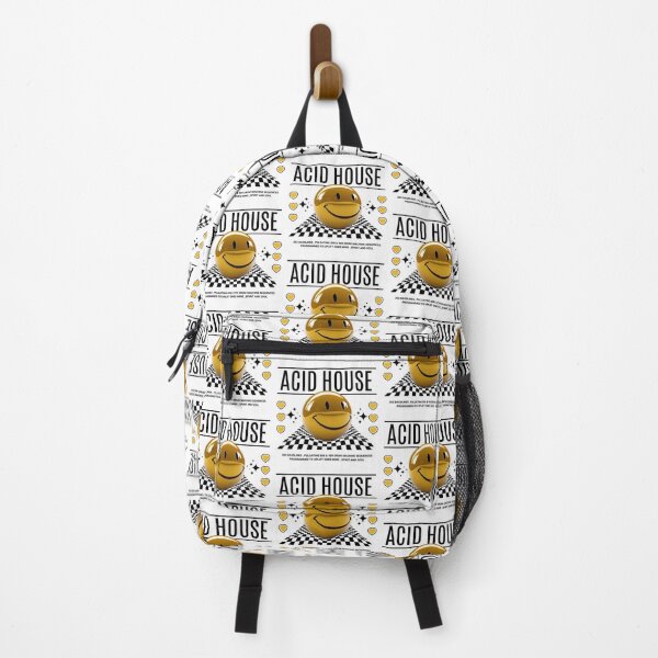 Item preview, ACID HOUSE  - 3D Smiley Checkered Floor (Black)  designed and sold by Discothreadz.